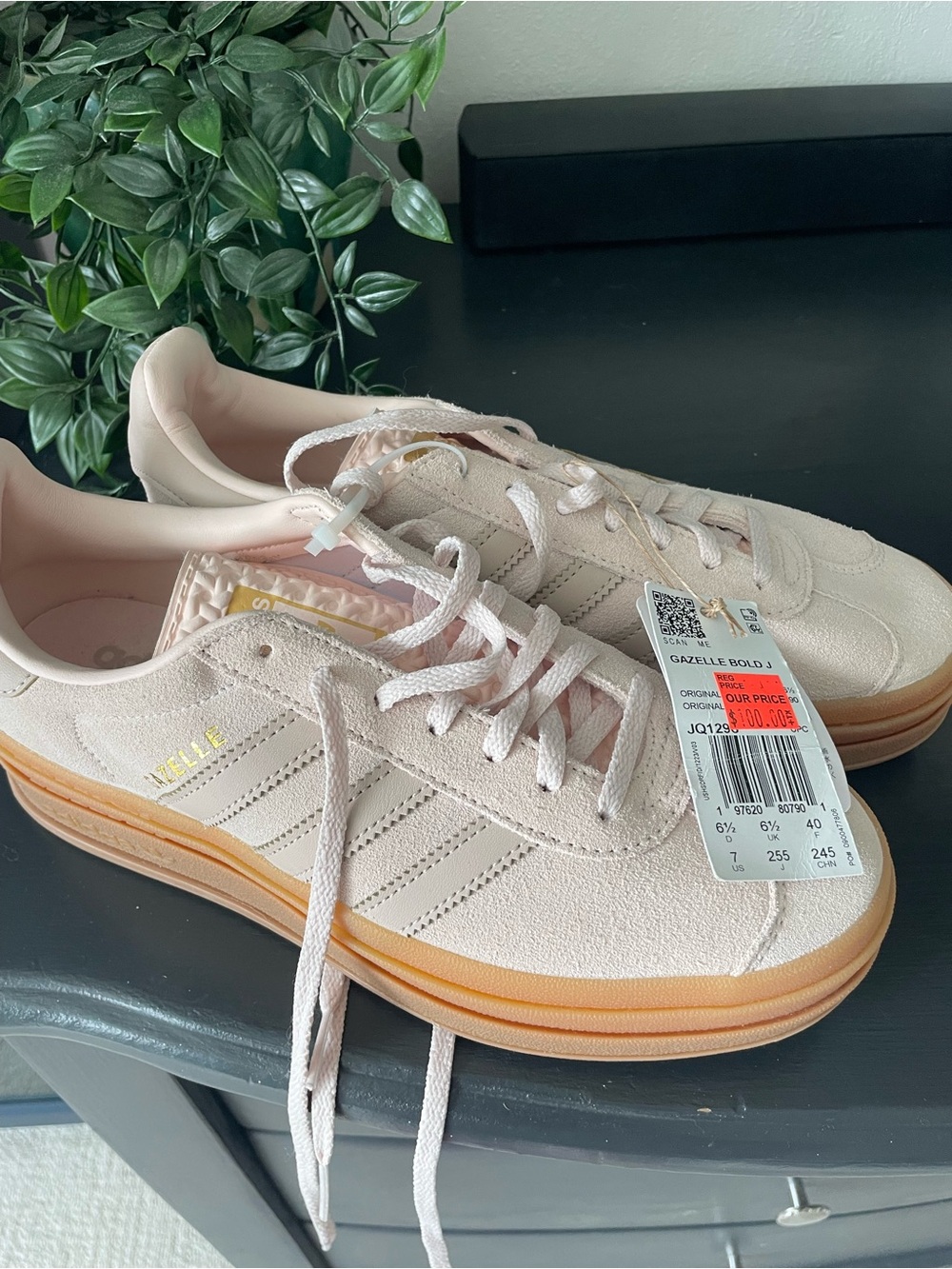 adidas Gazelle Bold II Women's Light Pink Suede Sneakers with Gum Sole